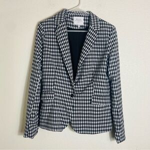 Maison d' Amelie Gingham Black/White Plaid Double Breasted Blazer Size:L